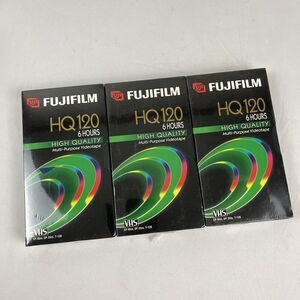 Lot‎ of 3 FUJIFILM HQ 120 Blank VHS Videotapes 6 Hours High Quality SEALED New